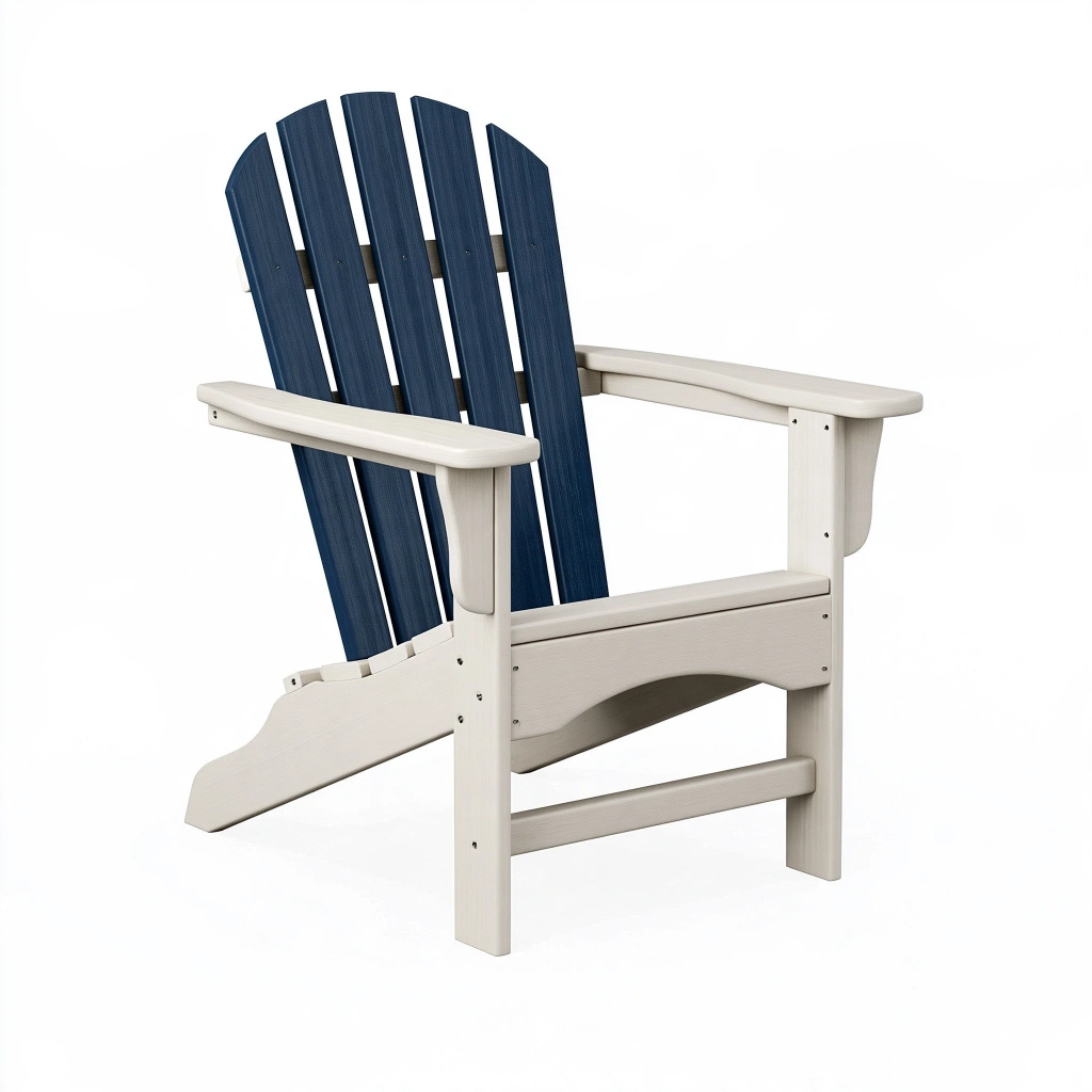 Adirondack-Stuhl 80 x 76 x 97 cm Kunststoff Blau Weiß Gartenstuhl mit Armlehnen