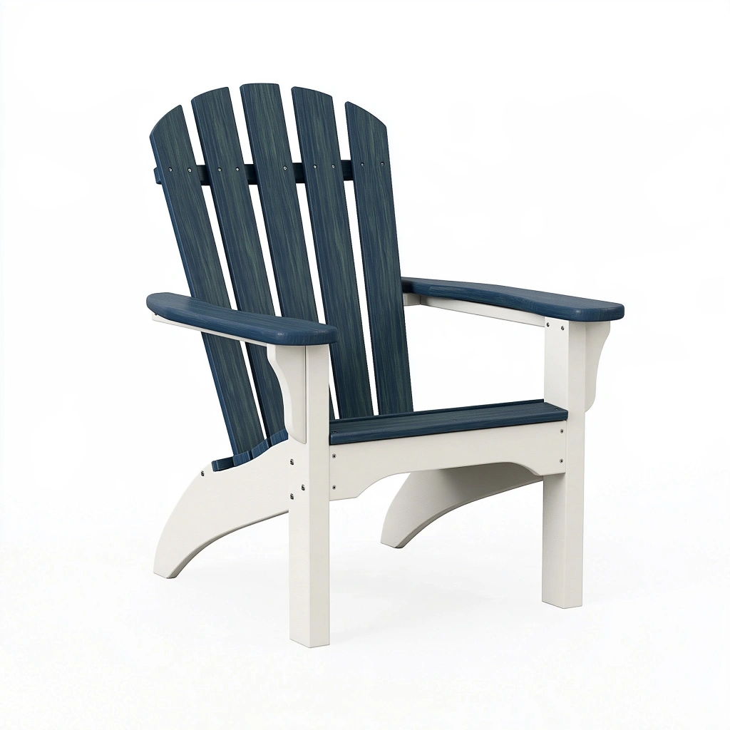 Adirondack Gartenstuhl 80 x 86 x 102 cm Holz Blau Weiß mit Armlehnen