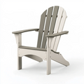 Adirondackstuhl 83 x 79 x 100 cm Kunststoff Taupe Weiß für Garten mit hoher Rückenlehne