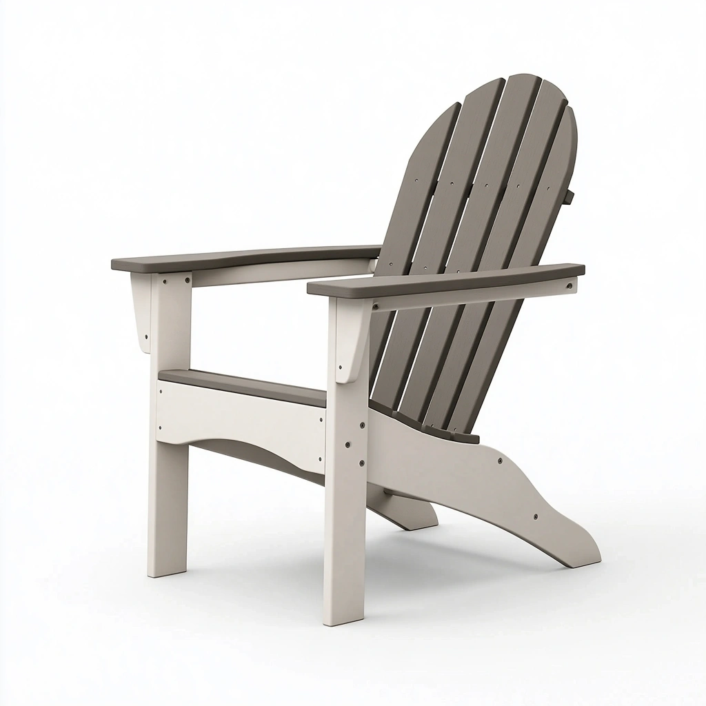 Adirondack Gartenstuhl 83 x 78 x 97 cm Kunststoff Grau für Terrasse mit breiten Armlehnen