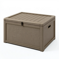 Aufbewahrungsbox 80 x 50 x 50 cm Kunststoff Taupe mit Deckel für Garten im modernen Stil