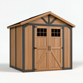 Holz Gartenhaus 200 cm x 120 cm x 190 cm Naturbraun Anthrazit - Gerätehaus mit Doppeltür