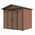 Gartenhaus 203 x 141 x 192 cm aus Stahl Braun Anthrazit mit Doppeltür für Gartengeräte