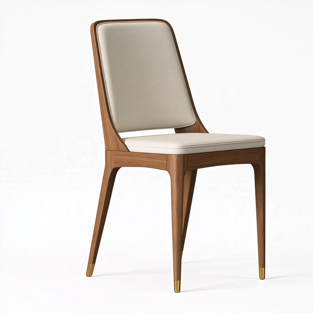 Esszimmerstuhl 48 x 57 x 94 cm Holz Beige gepolstert modern