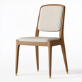 Polsterstuhl 48 x 55 x 92 cm Holz Beige Braun mit gepolsterter Rückenlehne